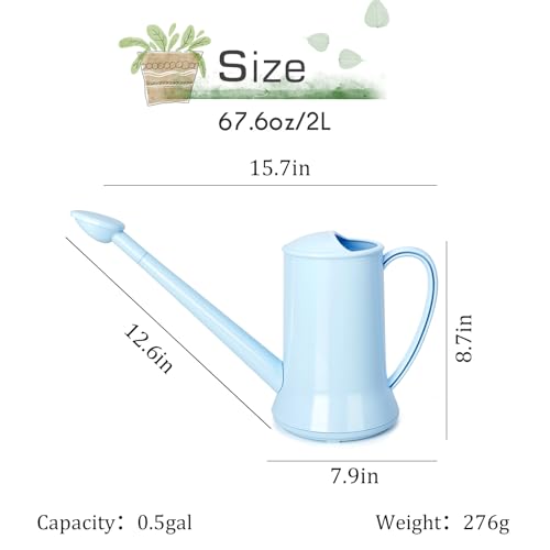 1/2 Gallon Indoor Plant Watering Can Blue 67oz - view 2