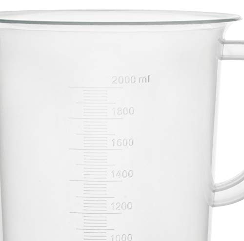 Plastic Pitcher, 2000mL (2L) - Molded Graduations - Chemical Resistant & Autoclavable Polypropylene - Measuring Jug - view 2