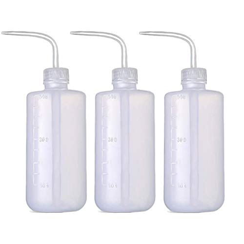 Irrigation Bottle 500ml 17oz Indoor Plant Watering Can Water Squirt Plastic Rinse Bottle for Eyelash Extensions Eye Wash Tattoo Lab (3pcs)