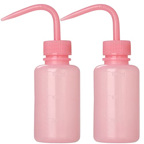 2-Pack Tattoo Wash Bottle 150ml | 5oz Water Squirt Bottle for Succulent Watering & Medical Use - Pink