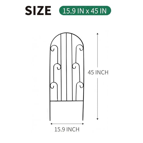 4 Pack Arched Iron Trellis, 45" H x 15.9" W, Decorative Scrollwork - view 5