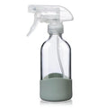 8oz Clear Glass Spray Bottles with Silicone Sleeve for Cleaning Solutions