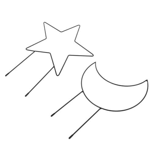 2pcs Iron Moon-Shaped Plant Trellis, Decorative Climbing Support