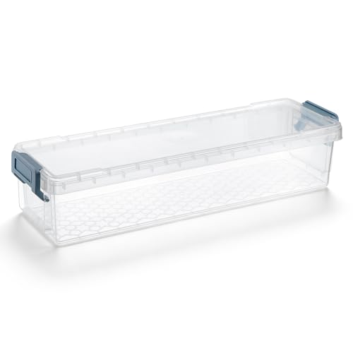 1 Pack Long Plastic Storage Box for Pencils Clear Marker Organizer