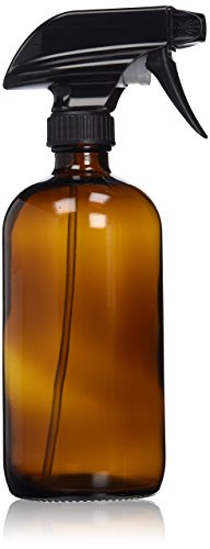 16oz Amber Glass Spray Bottle for Thieves Cleaner, Essential Oils, Cleaning Solutions & Plants - Refillable, Chemical-Resistant, with Adjustable Mist & Stream Sprayer