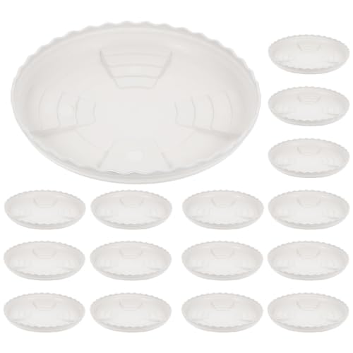 20pcs Plastic Plant Drip Tray for Flower Pots, White Pot Saucer