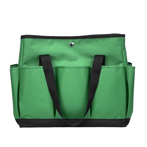 Garden Tool Bag with Interior Exterior Side Pockets, Gardening Tote Bag for Garden Plant Tool Set Store Content Bag, 8 Storage Pockets (Green) - view 2