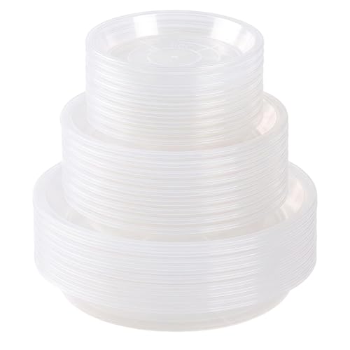 30 Pack Clear Plant Saucer 4/5/6 Inches Plastic Drip Trays to Catch Water