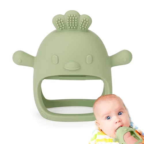 Silicone Baby Teether Toys for Infants 3-6 6-12 Months, Olive