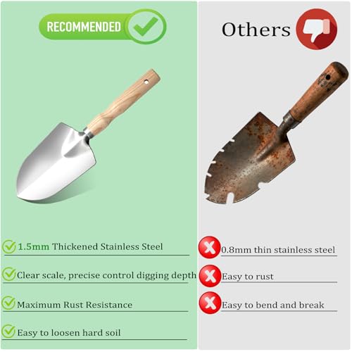 Garden Tool Set, 12 Pieces Heavy Duty Gardening Hand Tools with Garden Tools Organizer Handbag, Apron, Rust-Proof Stainless Steel Gardening Kit, Wood Handle, Ideal Garden Gifts for Women Men - view 5