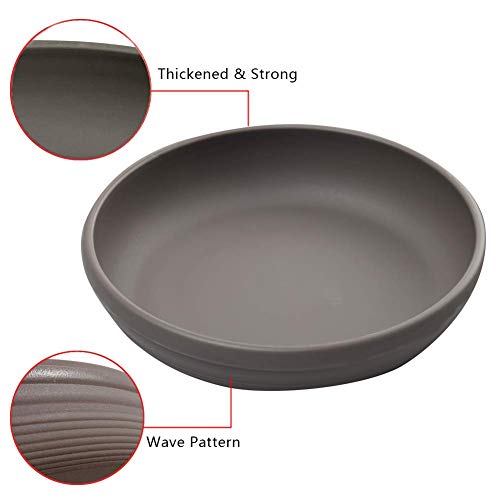 Round Plastic Plant Saucer Drip Tray Set of 6 for Indoor Outdoor Home Garden Flower Plant Container Flower Pot Pallets ((9.4''+10.4"+12'') x2, Dark Grey) - view 5
