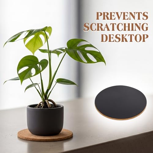 20 Pcs Cork Plant Coasters, Assorted Round Cork Trivet, 4/6/8 Inch - view 5