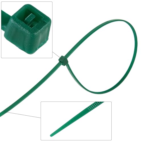 8 inch 3mm Dark Green Nylon Garden Cable Zip Ties Self Locking Cable Ties Twist Ties, Multi-Purpose Cable Tie (200 Pcs) Decoration Tie Wraps for Christmas Tree - view 4