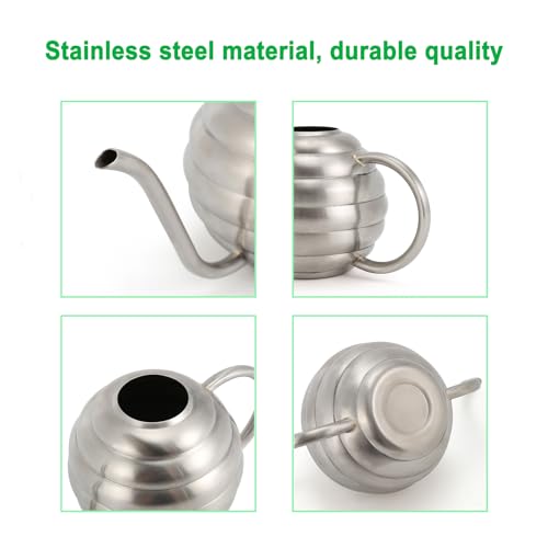 Plant Watering Bottle, 400ml/14oz, Retro Style Watering Can, Matte, Frosted (Silver) - view 3