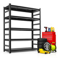 72"H Metal Garage Shelving Unit, Heavy Duty 5-Tier Adjustable Storage shelves, Steel Shelving, 3000 LBS Capacity, Industrial Shelves for Heavy Tools and Equipment, Ideal for Garage, Basement, Black