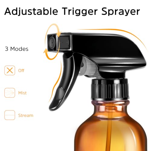 Small Glass Spray Bottles 4 OZ, 2 Pack Amber Glass Spray Bottles - view 2