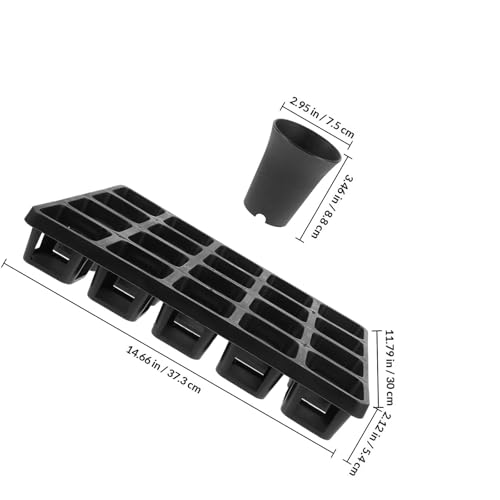 Black Plastic Succulent Pot Tray with Humidity Dome for Seed Starting - view 2