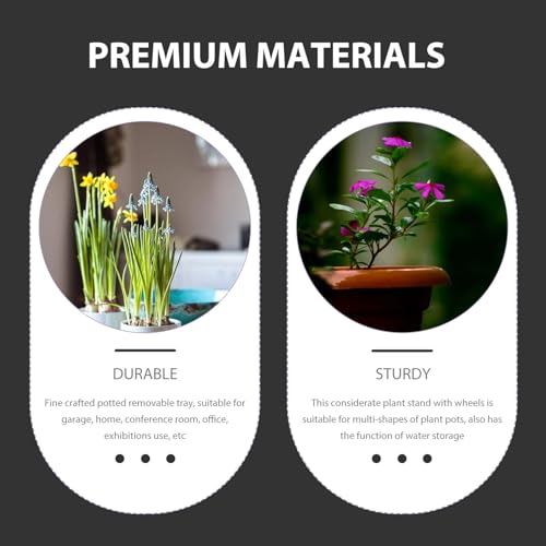 Plastic Plant Pot Base Stand with Wheels, Water Storage and Mobility - view 6