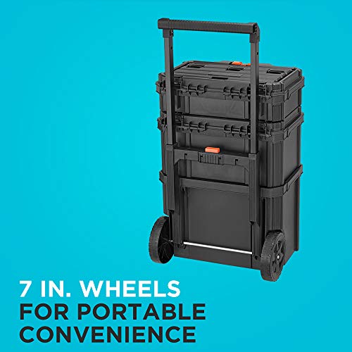 By BLACK+DECKER BLACK+DECKER BDST60500APB Stackable Storage System - 3 Piece Set (Small, Deep Toolbox, and Rolling Tote) - view 2