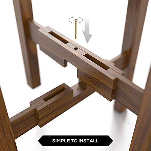 Mid Century Plant Stand - Solid Wood Item Stand Handmade with Acacia - Fits Medium & Large Pots Sizes 8 to 12 inches (Not Included) (Adjustable Width: 8-12 inches, Dark Brown) - view 4
