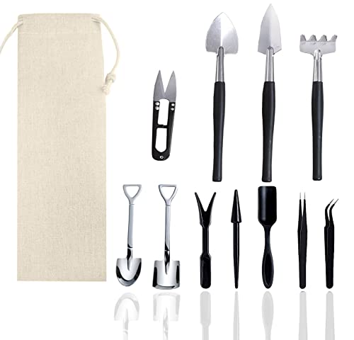 12 Pcs Succulent Tools Set Mini Transplanting Garden Tools Kit for Indoor Gardening Flower Pot Cactus Care