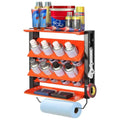 Spray Can Holder, Wall Mount Paint Bottle Organizer 8 Holes & 2 Shelves