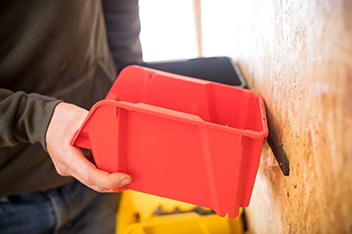 STST82736-1 Storage Boxes #2 Red Impact Resistant Polypropylene Stackable Wall Mounted Ideal for Storage of Small Items, Tools, Accessories, etc. - view 2