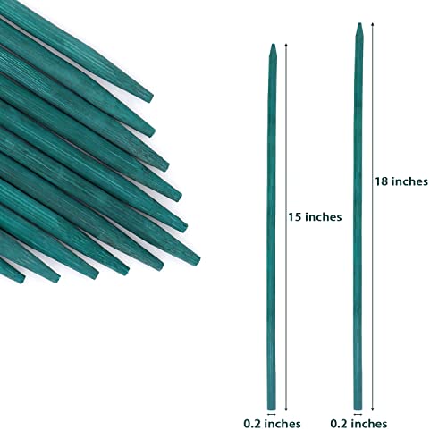 Green Bamboo Plant Stakes, 15 Inch Garden Plant Support Sticks 25 Pack - view 4