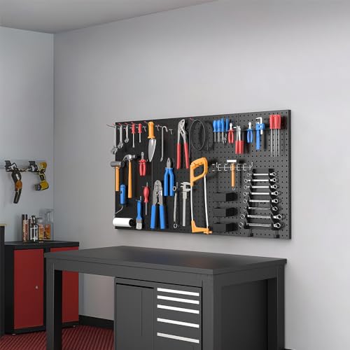 Metal Pegboard Wall Panels, Peg Boards for Garage Tool Storage - view 6