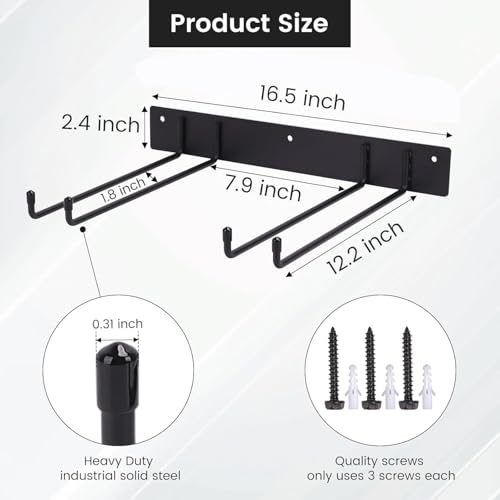 Folding Chair Rack,Metal Folding Chair Storage Rack - 2-Pack,Heavy Duty Design,Garage Organization & Foldable Chair Hanger - view 3