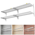 2-Pack 2 Tier 1.3x3ft Garage Shelving Wall Mounted, 500lbs Load Capacity，15.6x36inch per Shelf Height Cassette Adjustable Floating Shelves White