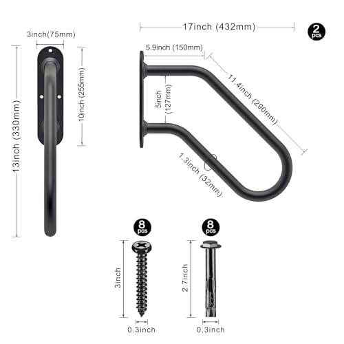 Heavy Duty Wall Mount Handrails for Indoor Outdoor 1-2 Steps - view 2