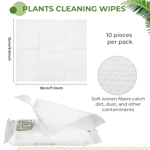 8 Pack Plants Cleaning Wipes and 1 Pair Microfiber Dusting Gloves Based Wipes for Shiny Leaves and Better Photosynthesis for Indoor Outdoor Plants - view 3