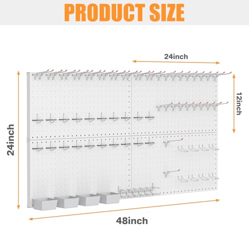 Garage Tools Organizer Boards Kit with Hooks, Grey - view 3