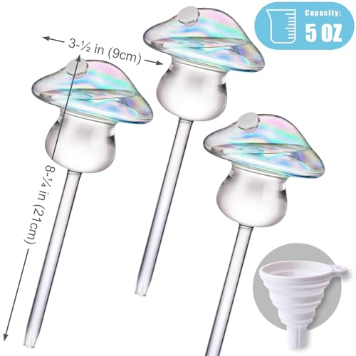 Self Watering Globes Mushroom Glass Bulbs Set of 3, Indoor Outdoor - view 6