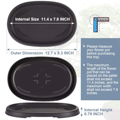 2 Pcs Bonsai Humidity Drip Tray for Plants,12.7 x 8.3 Inch - view 5