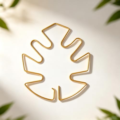 2 Pack Leaf Shape Metal Plant Trellis for Potted Climbing Vines (Gold) - view 2