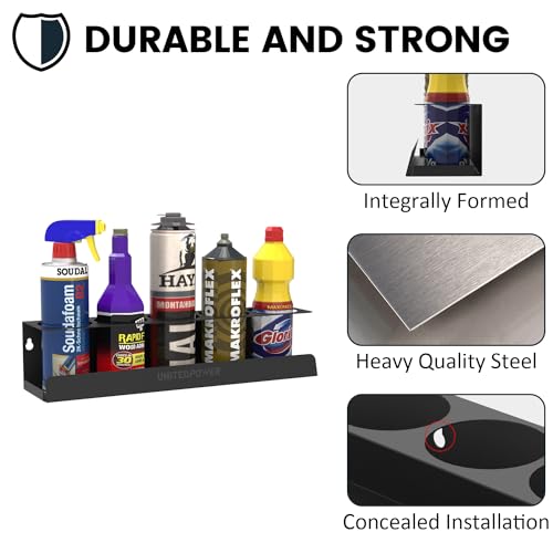 5 Aerosol Spray Can Holder, Paint Bottle Storage Rack, Steel Wall Mount Shelf, Tool Organizer for Garage, Craft Workspace and Home - view 4