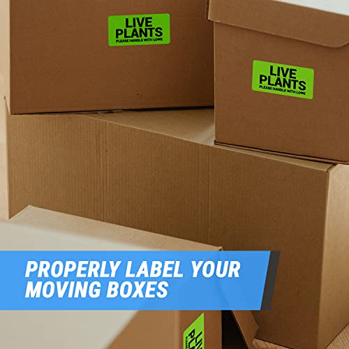 Live Plants Labels (4 x 2 Inch, Green - 300 Labels) - Please Handle with Care for Shipping & Handling Instructions, Warning/Caution Supplies & Shipping Plants Stickers - view 3