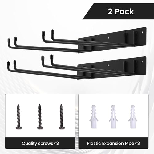 Folding Chair Rack,Metal Folding Chair Storage Rack - 2-Pack,Heavy Duty Design,Garage Organization & Foldable Chair Hanger - view 4