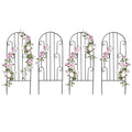 4 Pack Arched Iron Trellis, 45" H x 15.9" W, Decorative Scrollwork