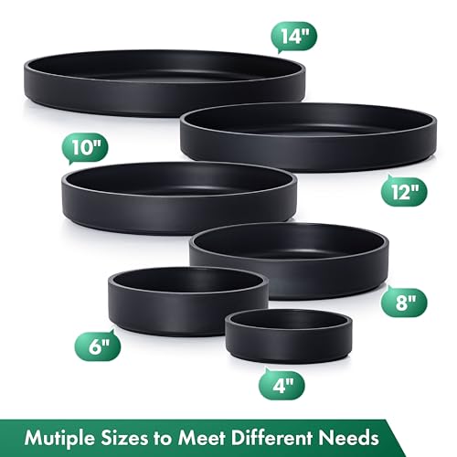 8" Heavy-Duty Plastic Plant Saucer, Black, 21-B-8-1 - view 7