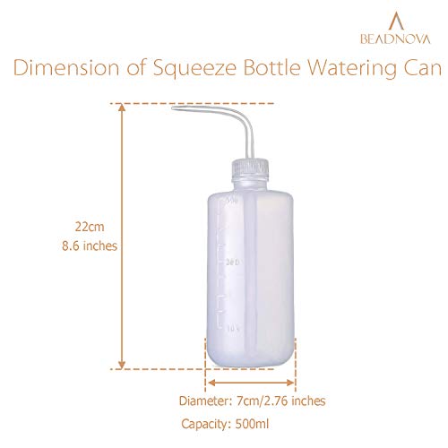Irrigation Bottle 500ml 17oz Indoor Plant Watering Can Water Squirt Plastic Rinse Bottle for Eyelash Extensions Eye Wash Tattoo Lab (3pcs) - view 2