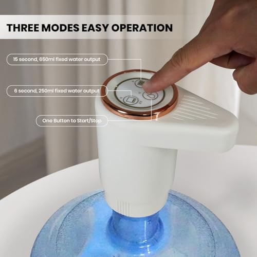 Water Dispenser for 5 Gallon Bottle,Automatic Water Pump,Portable USB Charging Electric Water Pump for 2-5 Gallon,Built in Two Water Pumps,for Home, Kitchen, Living Room,Camping, Travel, Office - view 6