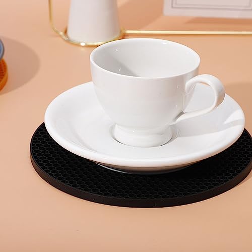 Silicone Non-Slip, Heat Resistant & Water-Trapping Trivet Mats for Hot Pots & Pans & Dishes & Cookware, Multipurpose Kitchen Table Coaster, 7.1 Inch, Black - view 2