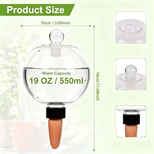 2-Pack 19oz XL Self-Watering Globes, Terracotta Plant Waterer Spikes - view 3