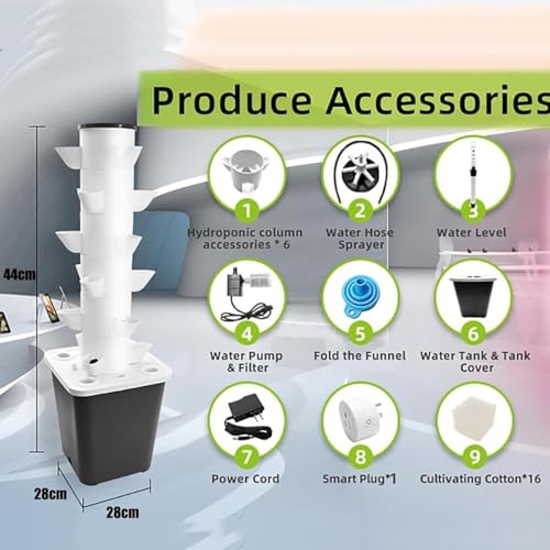 Indoor Hydroponic Tower Garden System - Aeroponic Growing Kit with Pump & Timer for Home Vegetables, Herbs, and Plants – Easy Setup, Saving, Soil-Free Gardening - view 6
