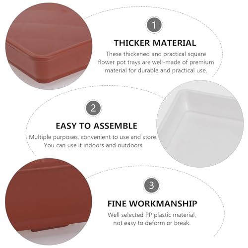 4pcs Plastic Plant Pot Trays, Reusable Soil Containment Bonsai Base - view 3