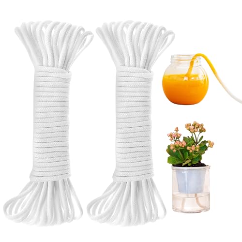 60 feet 1/6 inch Wicking Rope for Plants, Self Watering Wick Cord for Vacation, Plant Water Wicks for Self-Watering Planter Pot DIY Automatic Watering Device System