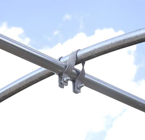 Cross-Connector (Purlin Bracket) for Greenhouse - Galvanized Steel (12 Pack w/Bolts) (1 5/8" x 1 5/8") - view 6